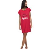 Plus Size Women's Cap Sleeve Sleep Shirt by ellos in Classic Red Holiday (Size 30/32)