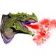 NAUXIU Dragon Legends Props 3D Wall Mounted Dinosaur Sculpture, Wall Art Life-Like Wall Bursting Dinosaur Bust with Glow Spray Fuction, Dinosaur Wall Decor,wall Art Statue Home Decor Ornaments, Green