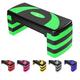 MAXSTRENGTH Fitness Stepper for Exercise Workout 5 Height Level Adjustable 10cm 15cm 20cm 25cm 30cm Non-Slip Step Platform for Aerobic Exercise Stamina Cardio Yoga Routines Training (Green Black)