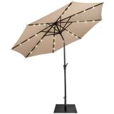 Costway 9ft Market Patio Umbrella w/Solar Lights & 40 LBS Steel