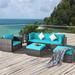 Gymax 6PCS Patio Conversation Set Rattan Sectional Furniture Set w/ - See Details