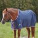 SmartPak Stocky Fit Nylon Stable Sheet - Closed Front - 78 - Lite (0g) - Navy w/ Merlot & Silver Trim & Silver Piping - Smartpak