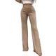 FANCYINN Women's Ease Into Comfort Straight Leg Pant Stretch Work Casual Business Trousers Fit Barely Boot Leg Stretch Trousers with Tummy Control Khaki L