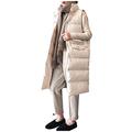 Vest Coat for Women Winter Womens Long Gilets Solid Padded Gilet Women's Longline Gilet Jacket Plus Size Long Sleeveless Quilted Vest Down Jacket Oversized Sleeveless Wearable Quil (Beige, S)