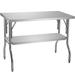 VEVOR 24" W x 48" L Stainless Steel Work Table w/ Undershelf Stainless Steel in Gray | 33.5 H x 48 W x 24 D in | Wayfair CFGZT48X24YC00001V0