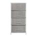 Flash Furniture Malone 4 Drawer Vertical Storage Dresser w/ Wood Top & Fabric Pull Drawers Metal in Gray/White | Wayfair WX-5L203-X-WH-GR-GG