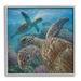 Stupell Industries 27_Sea Turtle Pair Coral Reef Ocean Life Scene Stretched Canvas Wall Art By Collin Bogle in Brown | Wayfair ai-770_gff_12x12