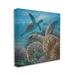 Stupell Industries 27_Sea Turtle Pair Coral Reef Ocean Life Scene Stretched Canvas Wall Art By Collin Bogle, in Blue | Wayfair ai-770_cn_17x17