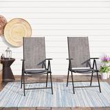 Lark Manor™ Alyah Metal Outdoor Dining Reclining Armchair in Gray | 42 H x 20.5 W x 25.5 D in | Wayfair 78B74343C8D5462B98F8215A1F1B3CB9