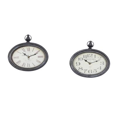 Set Of 2 Cream Metal Vintage Wall Clock by Quinn L...