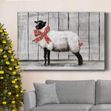 The Holiday Aisle® Barn Festivities II Premium Gallery Wrapped Canvas - Ready To Hang Canvas, Solid Wood in White | 36 H x 24 W x 1 D in | Wayfair