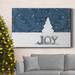 The Holiday Aisle® Joy Snowflake Premium Gallery Wrapped Canvas - Ready To Hang Canvas, Solid Wood in Blue/Green/Red | 12 H x 8 W x 1 D in | Wayfair