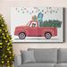 The Holiday Aisle® Retro Winter Celebration Collection A Premium Gallery Wrapped Canvas - Ready To Hang Canvas, in Black/Blue/Green | Wayfair