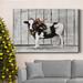 The Holiday Aisle® Barn Festivities IV Premium Gallery Wrapped Canvas - Ready To Hang Metal in Black/Blue/Green | 60 H x 40 W x 1 D in | Wayfair