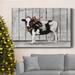 The Holiday Aisle® Barn Festivities IV Premium Gallery Wrapped Canvas - Ready To Hang Canvas, in Black/Blue/Green | 12 H x 8 W x 1 D in | Wayfair