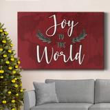 The Twillery Co.® Joy To The World Premium Gallery Wrapped Canvas - Ready To Hang Metal in Green/Red/White | 40 H x 60 W x 1.5 D in | Wayfair