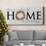 The Holiday Aisle® Home For The Holidays Premium Gallery Wrapped Canvas - Ready To Hang Canvas, Solid Wood in White | 16 H x 8 W x 1 D in | Wayfair