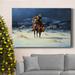 The Holiday Aisle® Bringing Christmas Home Premium Gallery Wrapped Canvas - Ready To Hang Canvas, Solid Wood in Blue | 27 H x 18 W x 1 D in | Wayfair