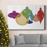 The Twillery Co.® Retro Ornaments Premium Gallery Wrapped Canvas - Ready To Hang Metal in Blue/Green/Red | 48 H x 32 W x 1.5 D in | Wayfair