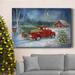 The Twillery Co.® Christmas Delivery Premium Gallery Wrapped Canvas - Ready To Hang Canvas in Blue/Red/White | 12 H x 18 W x 1 D in | Wayfair