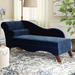 Willa Arlo™ Interiors Schumacher One Left-Arm Chaise Lounge Wood/Velvet in Blue | 30 H x 63 W x 27.5 D in | Wayfair