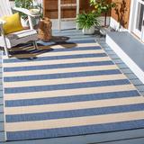 Blue/White 144 x 108 x 0.02 in Area Rug - Breakwater Bay Peterman Striped Beige/Blue Indoor/Outdoor Area Rug | 144 H x 108 W x 0.02 D in | Wayfair