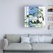 Red Barrel Studio® Indoor Plant II by Emma Scarvey - Wrapped Canvas Painting Canvas, Wood in Blue/Green/White | 14 H x 14 W x 2 D in | Wayfair