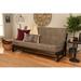 The Twillery Co.® Stratford Full 76" Wide Loose Back Convertible Sofa Wood/Solid Wood/Polyester in Gray/Brown | 37 H x 76 W x 31 D in | Wayfair