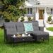 Costway 3PCS Patio Rattan Furniture Set 3-Seat Sofa Cushioned Table - See details