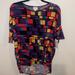 Lularoe Tops | Lularoe Irma Tunic Top Size Xs | Color: Black/Purple | Size: Xs