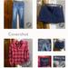 American Eagle Outfitters Jeans | Ae Flannel Snap Shirt M+Tatteredstretch Slim Sz6l+Midi Shorts Sz6 | Color: Blue | Size: 6