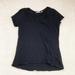 Athleta Tops | Athleta Womens S Vneck Cotton Blend Tee Black Shor | Color: Black | Size: S