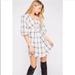 Free People Dresses | Free People Black And White Plaid Dress. V Neck. Size 2. | Color: Black/White | Size: 2