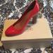 Coach Shoes | Coach Sue Carnelian Red Orange Patent Heels Size 40 (U.S. Size 9?) | Color: Orange/Red | Size: Euro 40 (Maybe U.S. 9?)