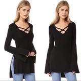Free People Sweaters | Free People | V-Neck Sweater Tunic | Color: Black | Size: Xs