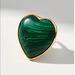 Anthropologie Jewelry | Anthropologie Heart Cocktail Ring Size 7 | Color: Gold/Green | Size: Various