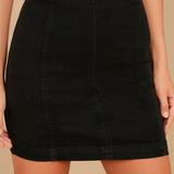 Free People Skirts | Free People Modern Femme Washed Black Denim Mini Skirt, Black Sz 8 | Color: Black | Size: 8