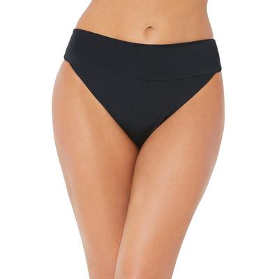 Plus Size Women's High Cut Cheeky Swim Brief by Swimsuits For All in Black (Size 14)