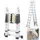 NAIMP 6.2M Extendable Aluminum Ladders, Folding Telescopic Extension (3.1M+3.1M) Tall Loft Ladder, Portable A-Frame 2x10 Steps Loft Ladders, Extension Ladder EN131 DIY Multi Purpose 330lbs/150kg