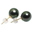 Tahitain-Boucles d'oreilles en perles noires pour femmes bijoux en or 18 carats 10-11mm cadeau