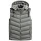 AUBIG Mens Body Warmers Gilet, Mens Zip Up Hooded Jacket, Mens Winter Sleeveless Jacket Hoodie, Body Warmer Down Vest Coat Outwear Gray L