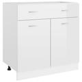 vidaXL Drawer Bottom Cabinet High Gloss White 80x46x81.5 cm Engineered Wood