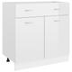 vidaXL Drawer Bottom Cabinet High Gloss White 80x46x81.5 cm Engineered Wood