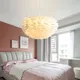 Plafonnier en Plumes au Design Nordique Moderne Luminaire Décoratif d'Intérieur Idéal pour un