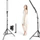 LED Video Light, Foccalli Dimmable Photography Studio Lighting Kit with 4 Colour Cloth and 2M Adjustable Light Stand Tripod for YouTube Video Filming Portraits (1 Pack)