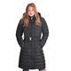 Spindle Womens Long Hooded Padded Puffer Parka Ladies Winter Jacket Coat with Waist Belt and Zip Side Pockets Black with Belt 16