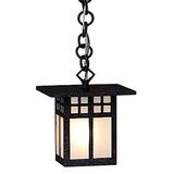 Arroyo Craftsman Glasgow 7 Inch Tall 1 Light Outdoor Hanging Lantern - GH-6-WO-BK