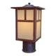 Arroyo Craftsman Mission 9 Inch Tall 1 Light Outdoor Post Lamp - MP-6T-AM-VP