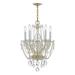 Crystorama Traditional Crystal 14 Inch 5 Light Mini Chandelier - 1129-PB-CL-MWP