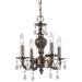 Crystorama Paris Market 13 Inch 4 Light Mini Chandelier - 5024-VB-CL-SAQ